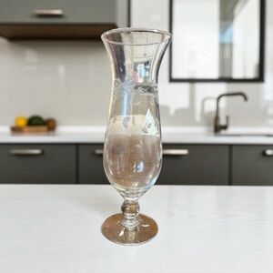 Etched Glass Footed Vase